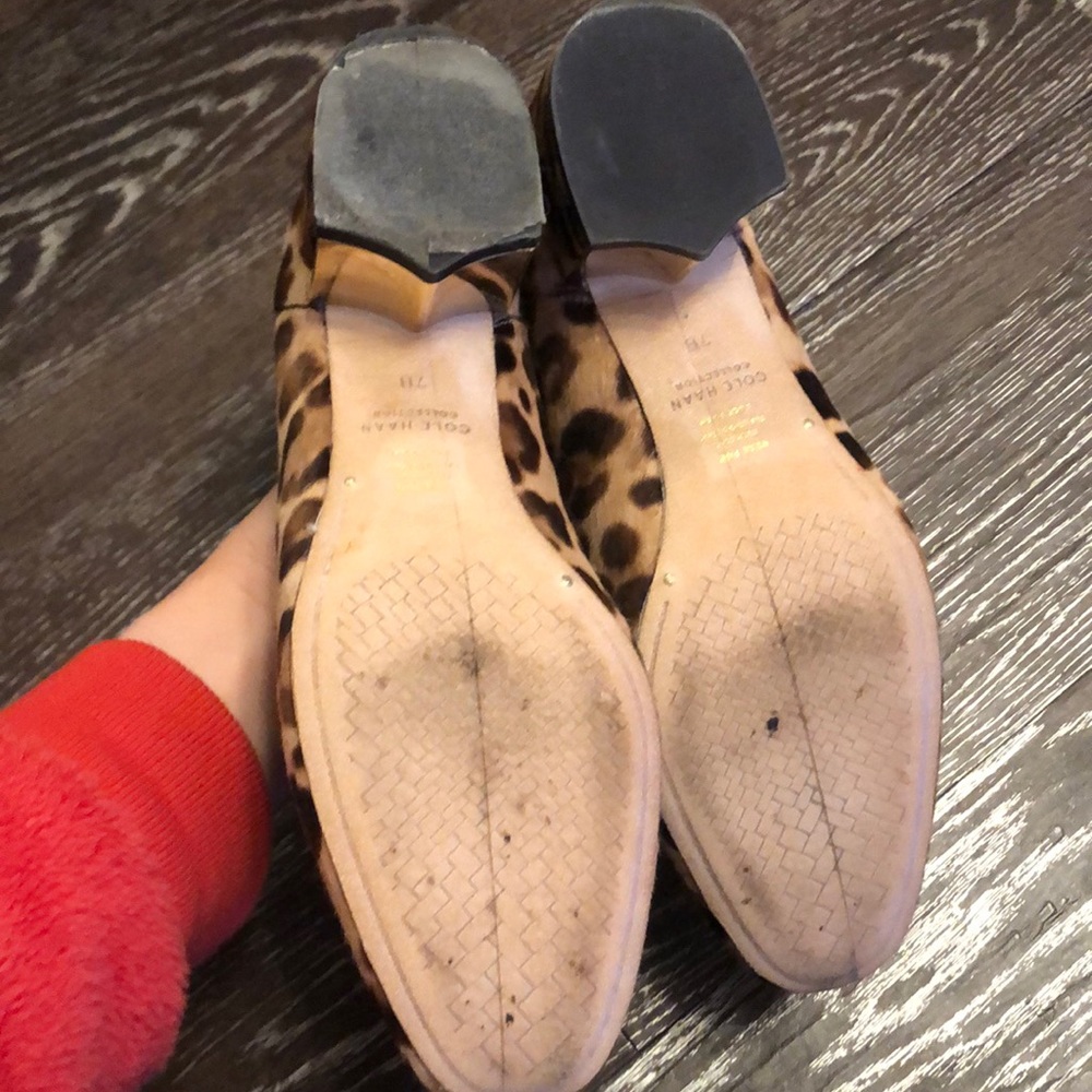 Cole Haan Leopard Print Low Heel Loafers - Brown Black Tan - Picture 5 of 5